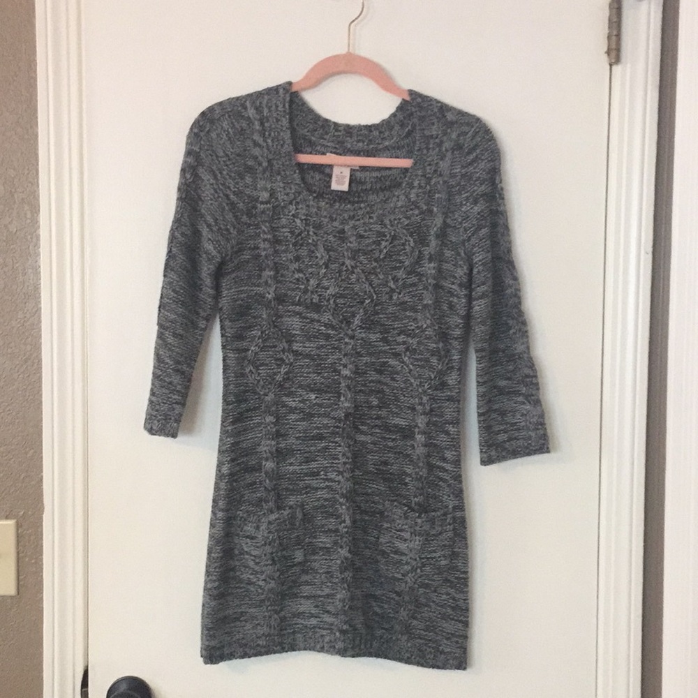 Grey sweater dress